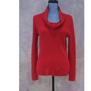 NEW Croft & Barrow Red Chili Cowl Neck Sweater L